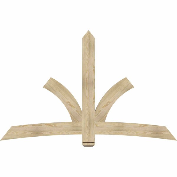 Ekena Millwork Davenport Rough Sawn Timber Gable Bracket, Douglas Fir, 84"W x 53"H x 2"D x 6"F, 15/12 Pitch GBW084X53X0206DAV00RDF - main